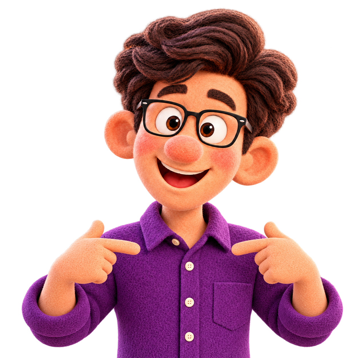 Jonathan in purple pointing to himself